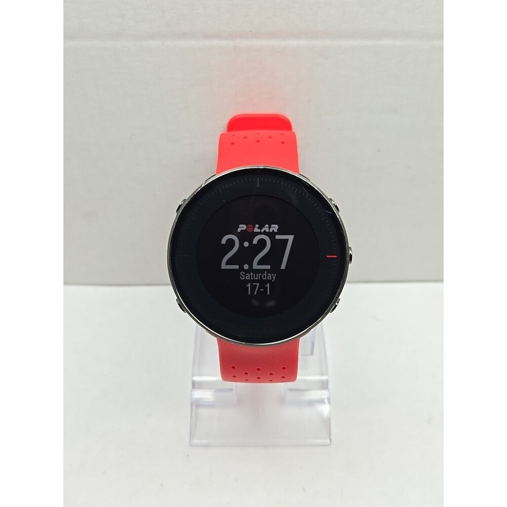 Polar Vantage M GPS Running Watch Heart Rate Red Band ML No Charger Tested